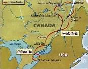 Circuit Canadavision / 10 jours - Tour complet de l'est canadien - Carte