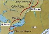 Circuit Canadavision / 8 jours de Toronto � Qu�bec / Canada - Carte