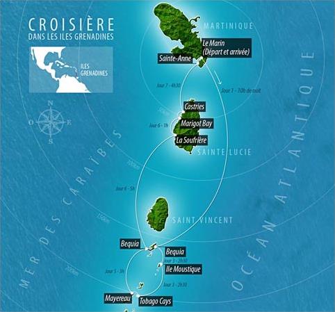 Croisire dans les Iles Grenadines en Catamaran