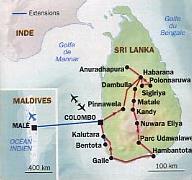 Circuit Grandeur du Serendib / Sri Lanka - Carte