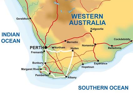 Autotour Les Gants de l' Ouest / Perth / Australie Occidentale