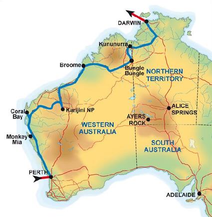Circuit West Coast Explorer / Au Dpart de Perth / Australie
