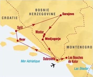 Autotour / Combin Croatie - Bosnie Herzgovine - Montngro / Croatie