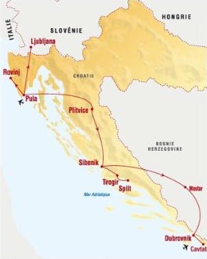 Circuit La Croatie du Nord au Sud / Croatie