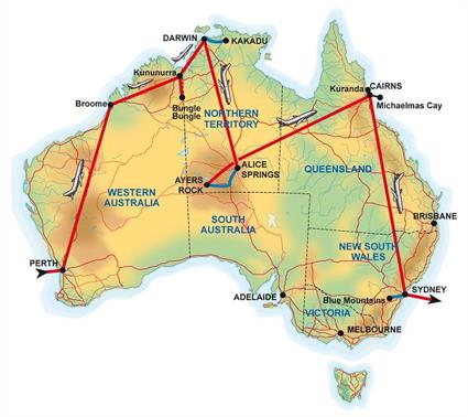 Circuit Couleurs d' Australie / Au Dpart de Perth / Australie 