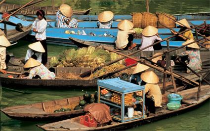 Vietnam au fil de l'eau /  Un Sampan sur le Mkong / Vietnam